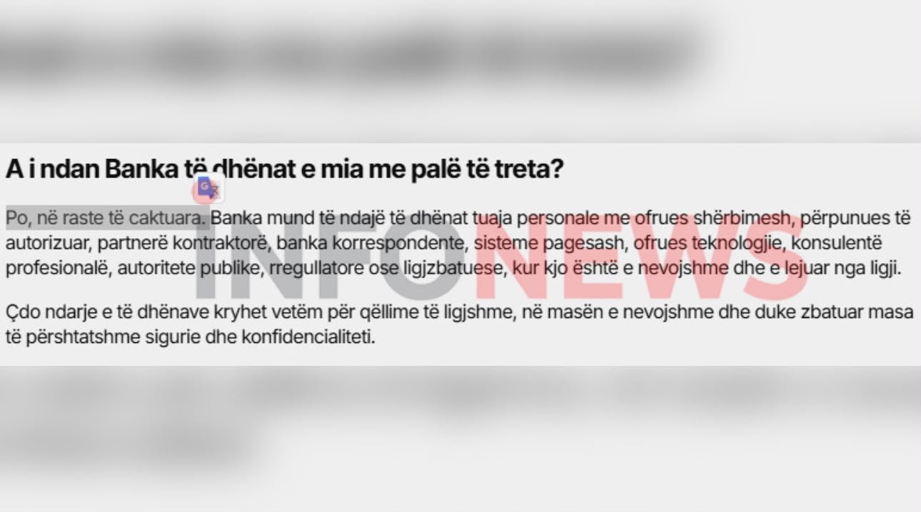 EKSKLUZIVE/ Alarm për privatësinë! Pas aksesit në e-Albania, Jet Bank e pranon: I shpërndajmë të dhënat e shqiptarëve tek palë të treta! EKSKLUZIVE/ Alarm për privatësinë! Pas aksesit në e-Albania, Jet Bank e pranon: I shpërndajmë të dhënat e shqiptarëve tek palë të treta!