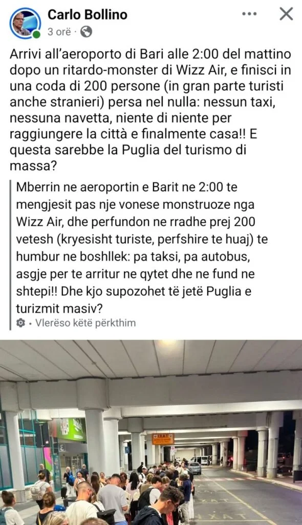 Wizz Air nuk ka turp, e bën sërish! "Braktis" pasagjerët shqiptarë në Brindisi
